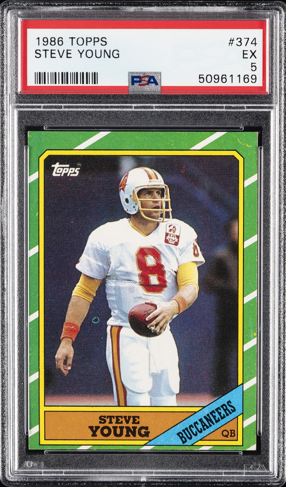 1986 TOPPS #374 STEVE YOUNG PSA 5