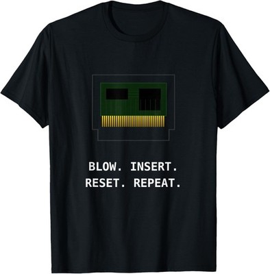 8-Bit Retro Video Game Cartridge Technical Blueprint T-Shirt