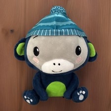 Fisher-Price Plush Monkey Children s Toy Blue Green Hypoallergenic 12 months