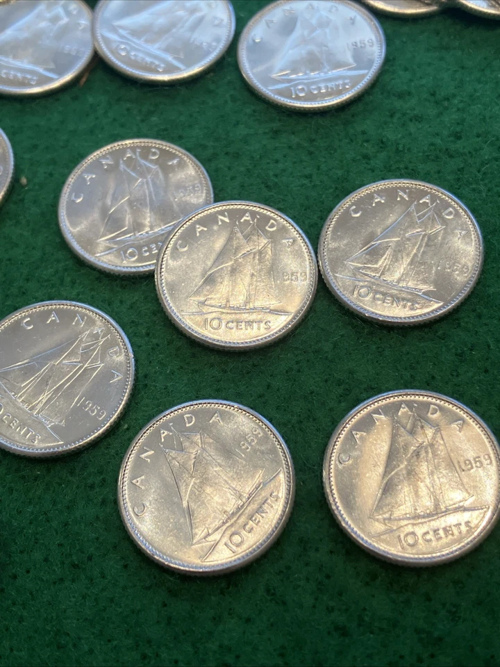 Canada 1959 Silver Dime Roll/tube Of 50 BU - Image 2 of 4