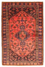 Traditional Vintage Hand-Knotted Area Rug 4'4" x 6'6" Oriental Wool Carpet