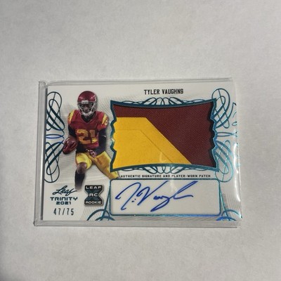 2021 Leaf Trinity Tyler Vaughns Rookie Patch Auto RPA SP /75 Steelers RC