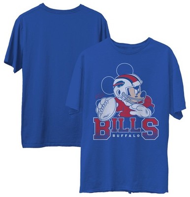 Bills Junk Food Royal Disney Mickey QB T-Shirt Size For Adults, Kids