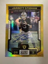 JARRETT STIDHAM 2023 PANINI SCORE AUTO GOLD 10/25 RAIDERS UNIFORM RARE