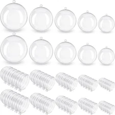 Jenaai 100 Clear Christmas Ornament Plastic Decorative Hanging Spheres Fillab...