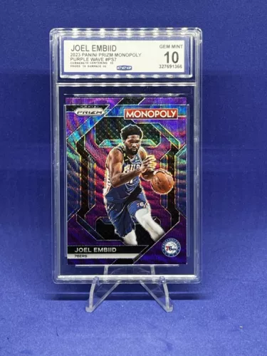 CGC 10🏆2023-24 Panini Prizm Monopoly - Prizm Purple Wave Prizm Joel Embiid