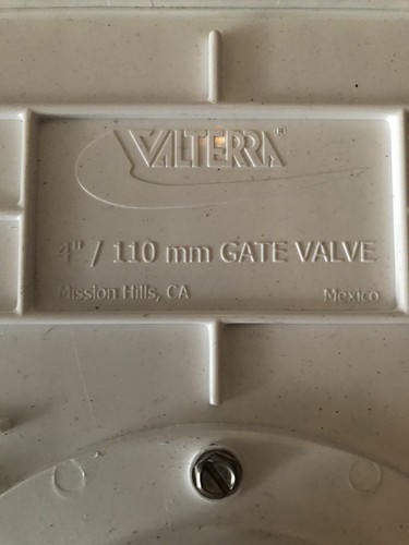 Valterra 4" 110mm PVC Gate Valve, slip/hub fittings with stainless steel paddle - Picture 2 of 4