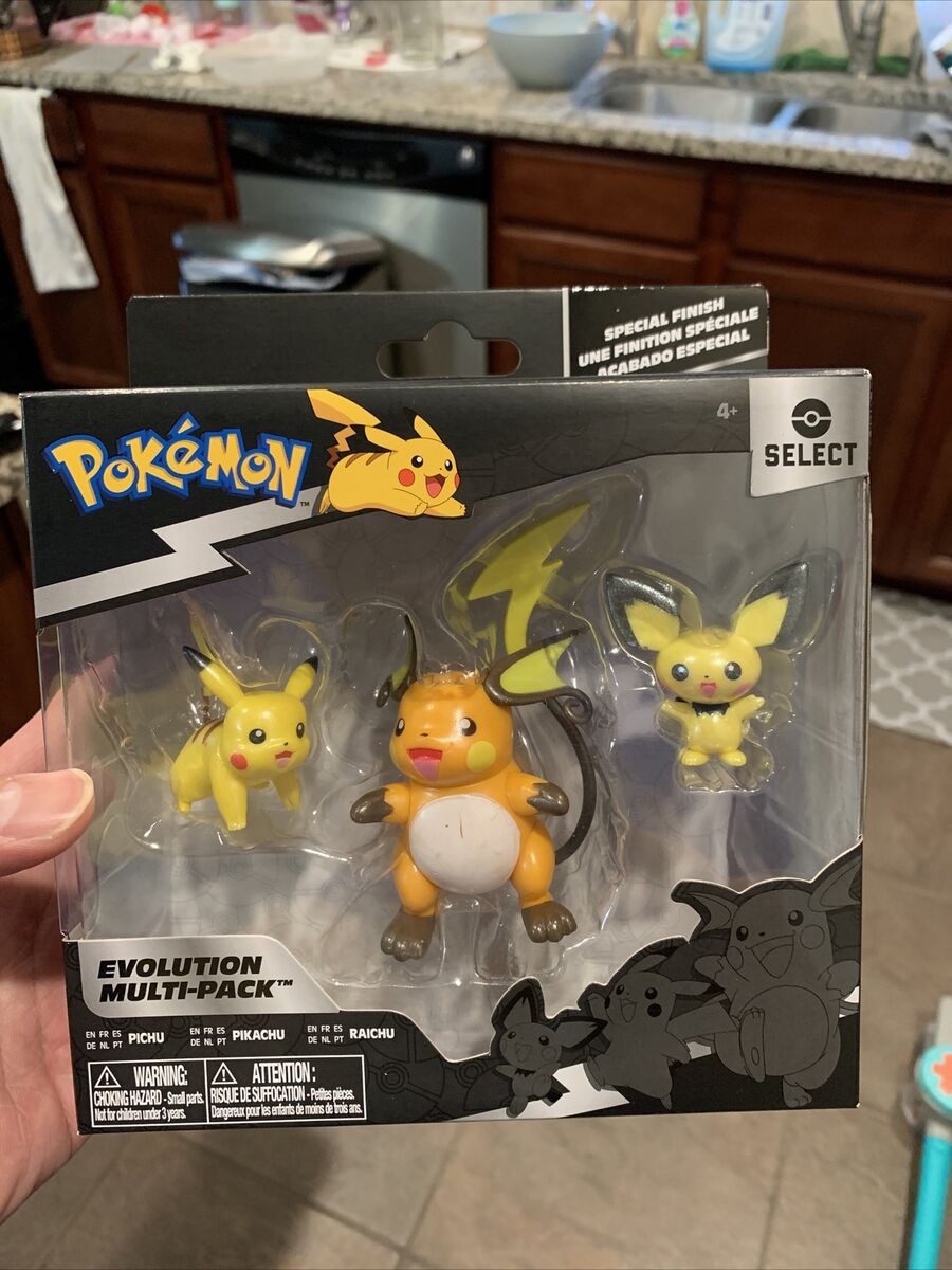 Pokemon Evolution Multipack Figures - Pichu, Pikachu & Raichu