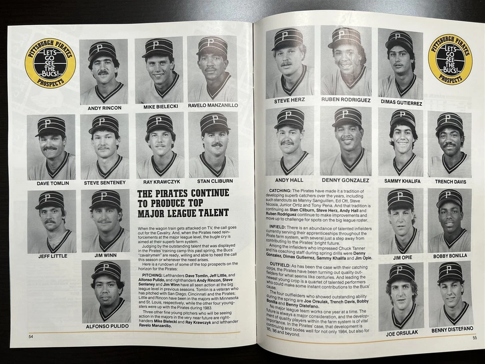 1984 PITTSBURGH PIRATES Yearbook BILL MADLOCK Tony PENA Bobby BONILLA Johnny RAY - Image 2 of 2