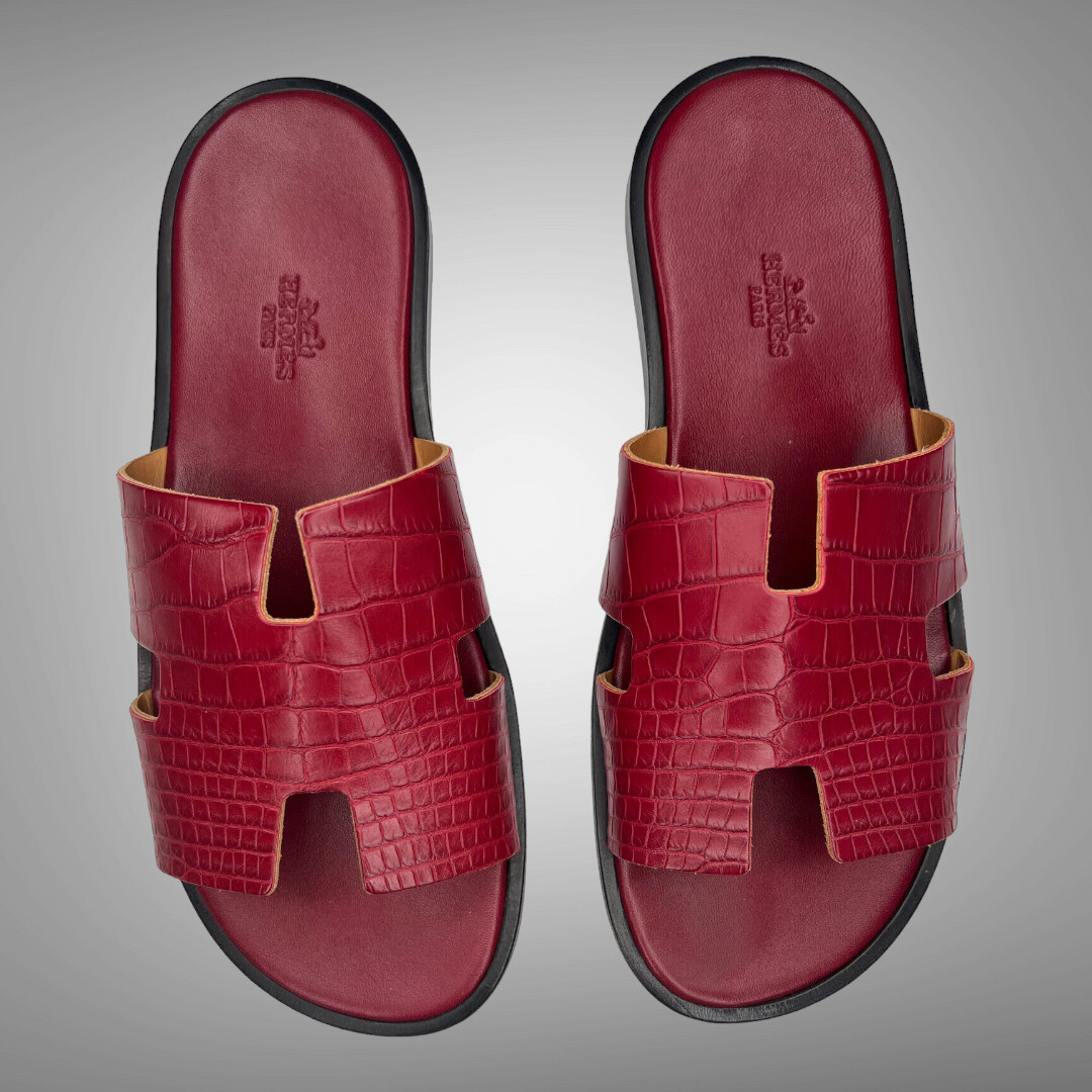 HERMES Crocodile Izmir Sandals Iconic H Cutout Shoes EU 40  display picture 1