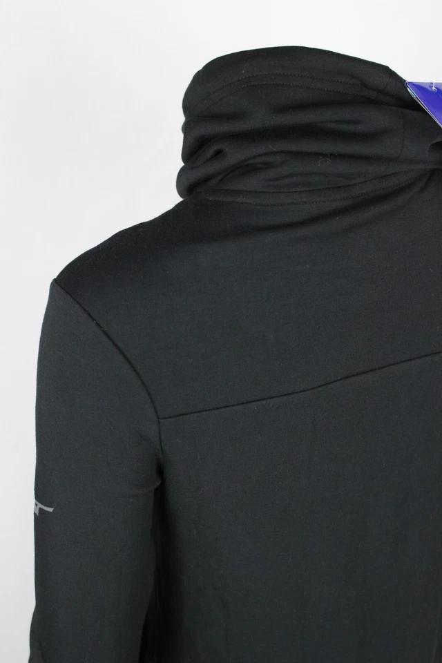 Mizuno Women's Pullover Momentum Funnel Neck Long Sleeve Sweatshirt Black - Image 3 of 4