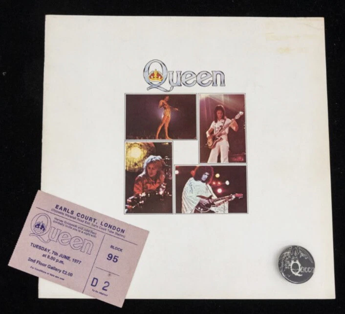 QUEEN - 1977 ORIGINAL TOUR PROGRAMME WITH ORIGINAL TICKET AND BUTTON BADGE - Image 2 of 4