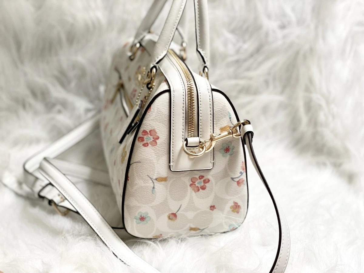 Coach rowan satchel with rose bouquet print 2025