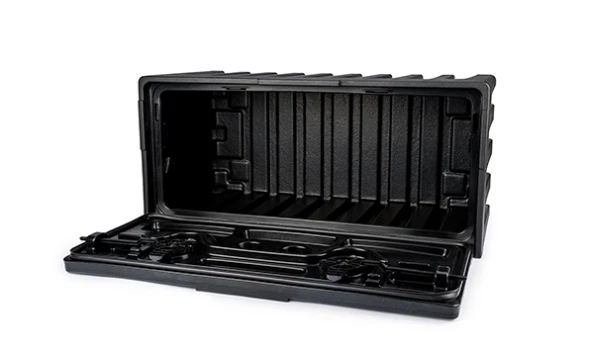 Black plastic tool box for truck outlet
