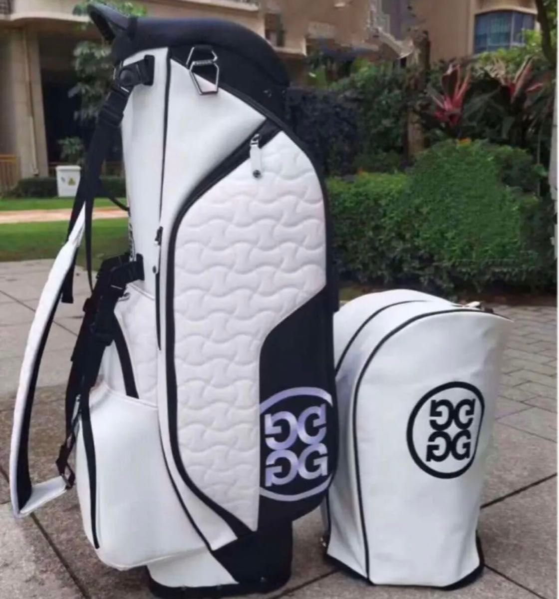 G/Fore Golf Caddy Bag Stand Type 4-way White Black with