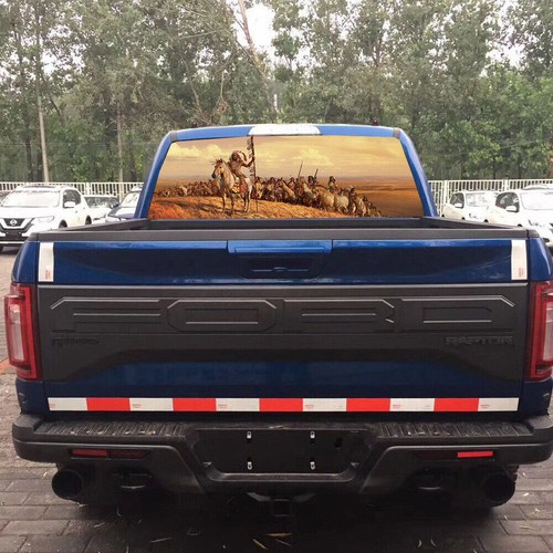 Indians soldiers Horses Rear Window Graphic Decal SUV jeep - Foto 4 di 5