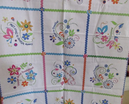 24inch x 44" Quilt Fabric panel Whimsy Fresh Water Design Schenck Flower Block image 3