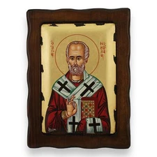 St Nicholas Icon - Handmade Greek Orthodox Byzantine Icon