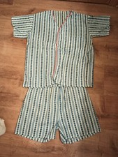 Vintage Blue And White With Red Seam Girls 1970s Pajama Set Size Seen In Picture