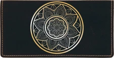 Mandala Laser Engraved Leatherette Checkbook Cover