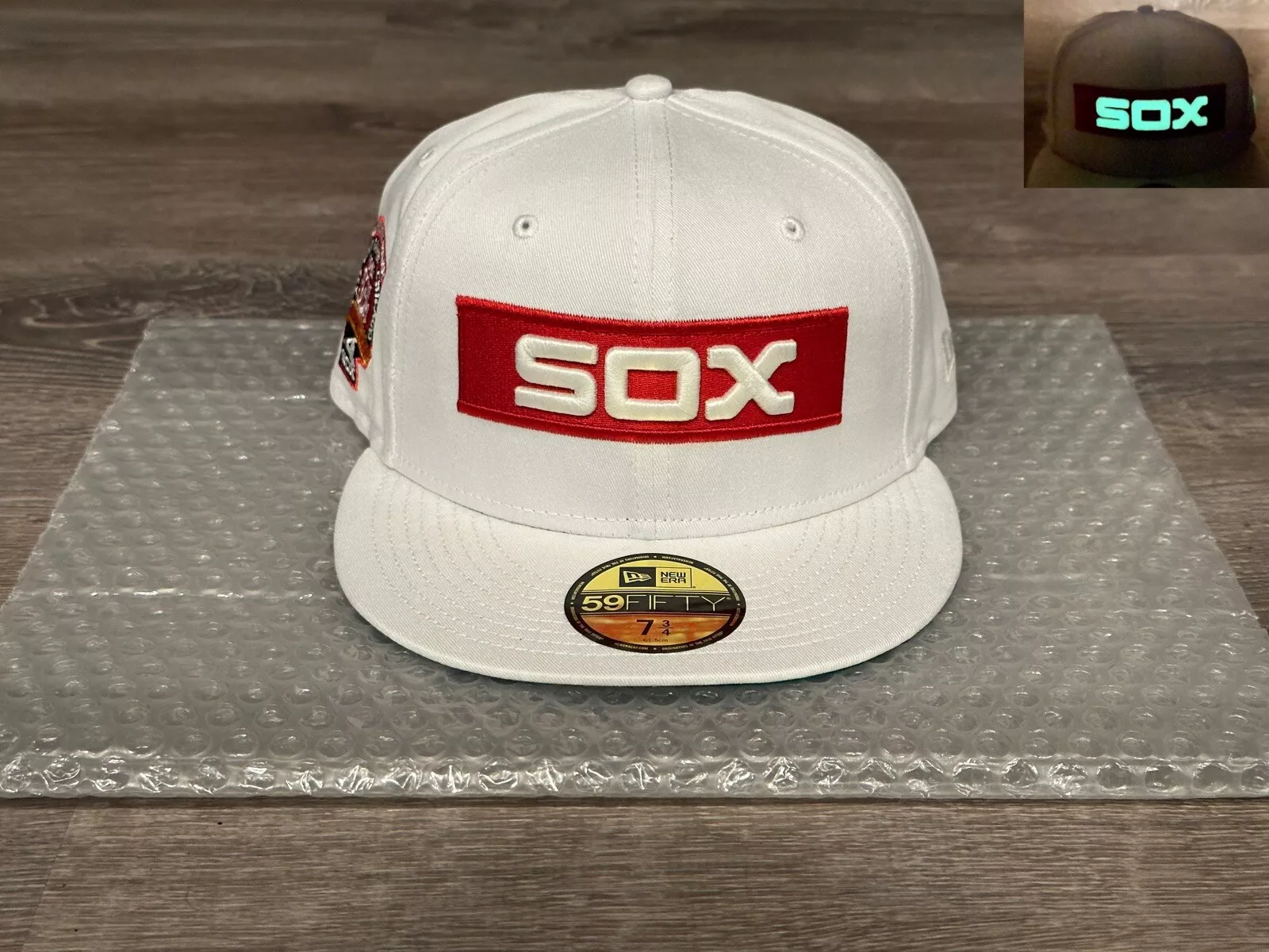 MYFITTEDS « LOGO BOÎTE SUPRÊME » CHICAGO WHITE SOX NOUVELLE ÈRE TAILLE 7 3/4 GITD