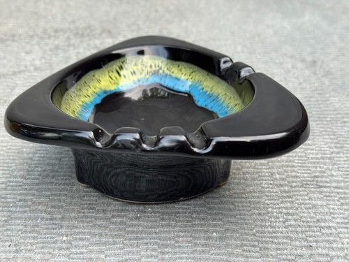 VINTAGE CERAMIC POTTERY MODERN ART ASHTRAY COLORFUL U.S.A MID 20TH C. MODERNISM - Picture 6 of 12
