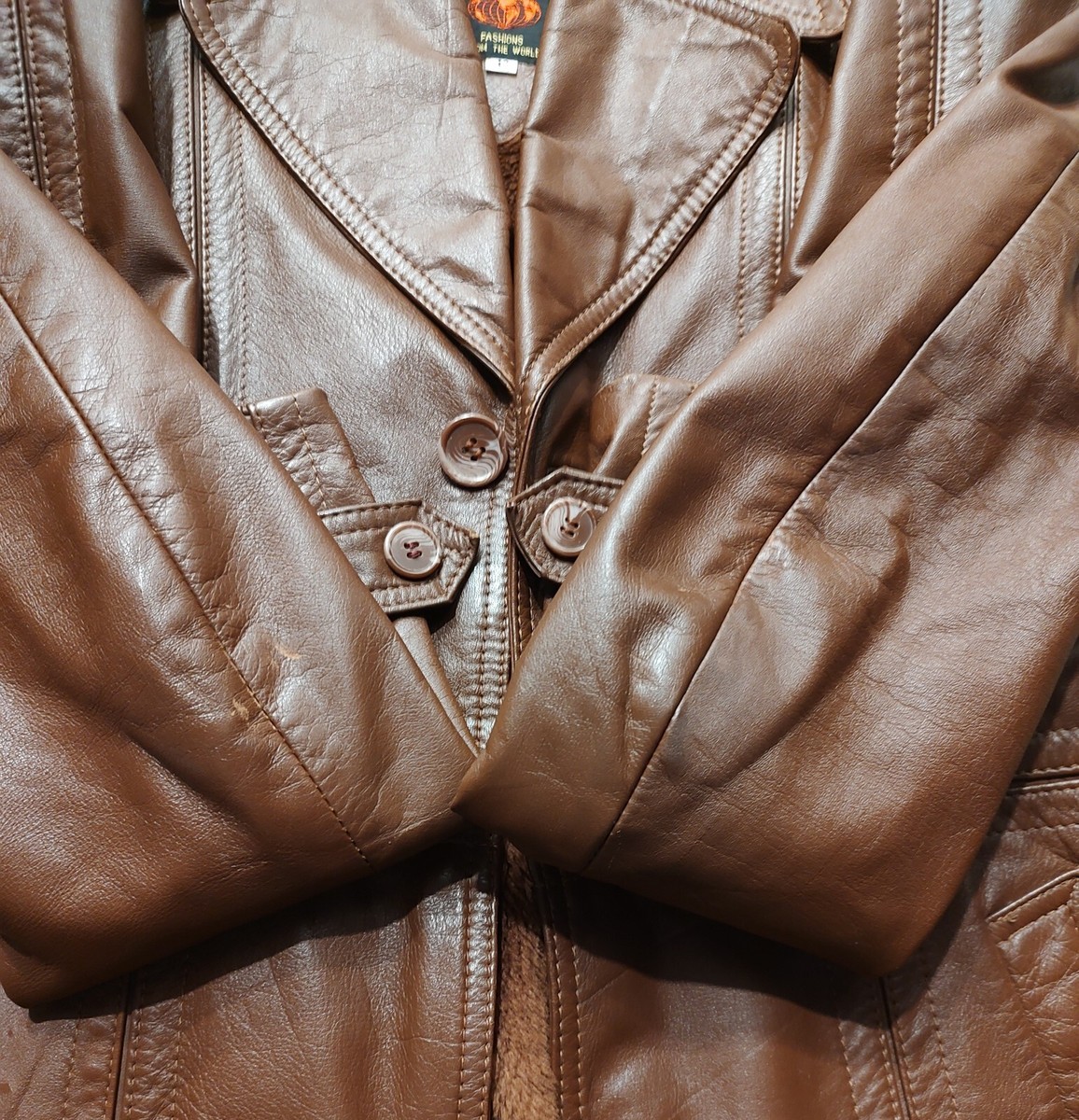 Vintage 1980s Men's Brown Leather Jacket, Size 42 | eBay