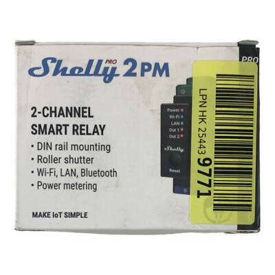 Shelly Pro 2PM | Wlan LAN & Bluetooth 2-Kanal-Smart-Relais-Schalter Strommessung