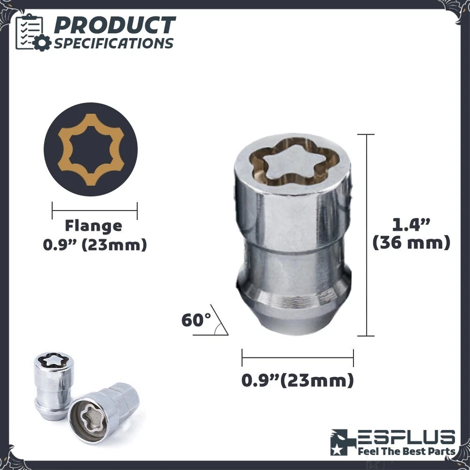 4 шт. хромированный замок колеса Chevrolet 1/2-20 высотой 1,4 дюйма подходит для старых моделей Astro/Blazer/C10/G10 - Изображение 3 из 4