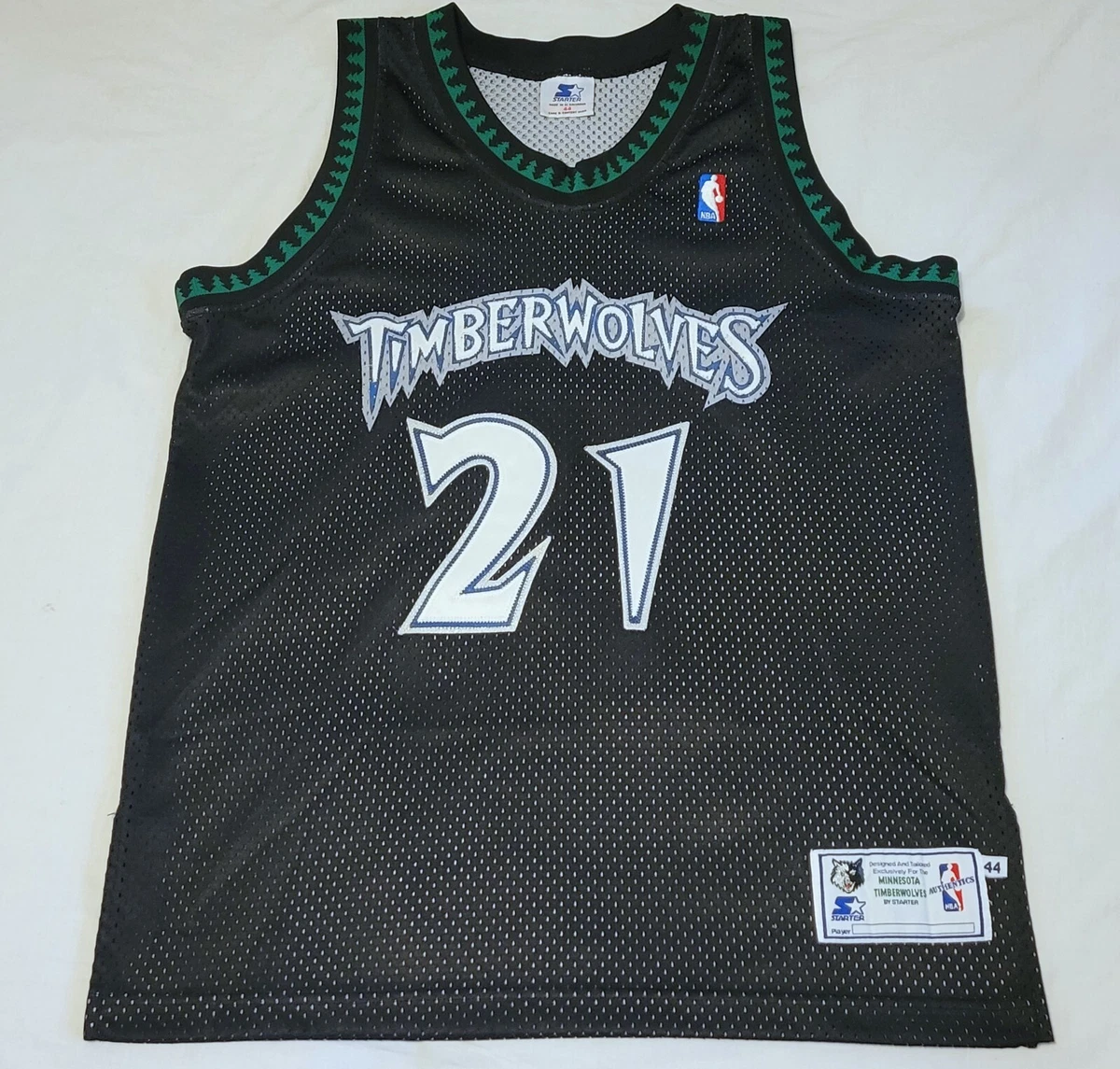 AUTHENTIC STARTER Minnesota Timberwolves 21 Kevin Garnett black