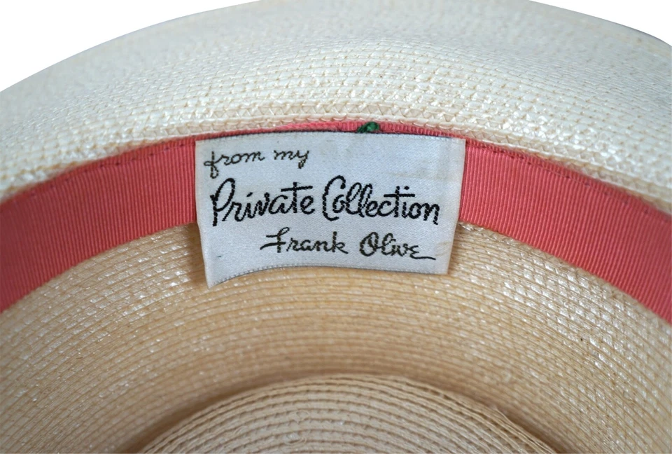 FRANK OLIVE PRIVATE COLLECTION Sz S Wide Brim Straw Sun Hat in Natural or Black - Image 4 of 4