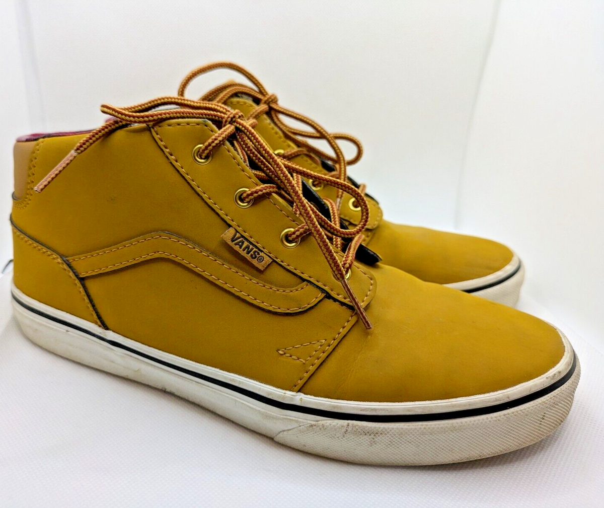 Vans SK8-Mid Honey Wheat Tan Youth Size Suede Leather Skate Shoes Sneakers