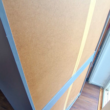 Grey 2 Door Freestanding Wardrobe Hinged Doors Hanging Rail 1 Shelf