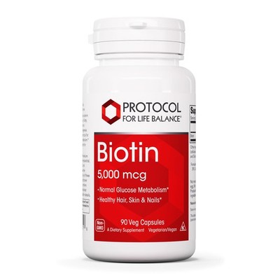 PROTOCOL FOR LIFE BALANCE Biotin 5000mcg - Vitamin B7 Supplement - Hair Skin ...