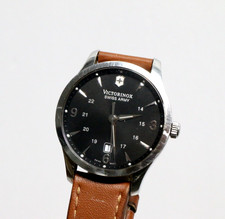 Victorinox Swiss Army Quartz Watch 40mm Brown Leather Date 120824005/241475