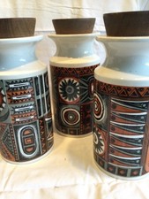 Three Vintage 1960's Portmeirion Pottery Variations Storage Jars - 7.5” high