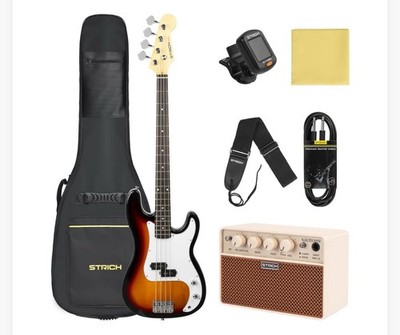 STRICH Electric Bass Guitar 4 Strings Full-Size SPB-S10 Sunburst