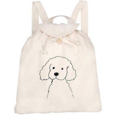 Canvas-Rucksack / Backpack ''Cute Poodle Sketch'' (RK00036954)