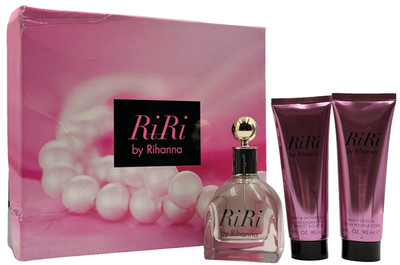 RiRi Perfume by Rihanna 3 pc Set-3.4 oz EDP SP+3.0 oz Body Lotion+S/Gel