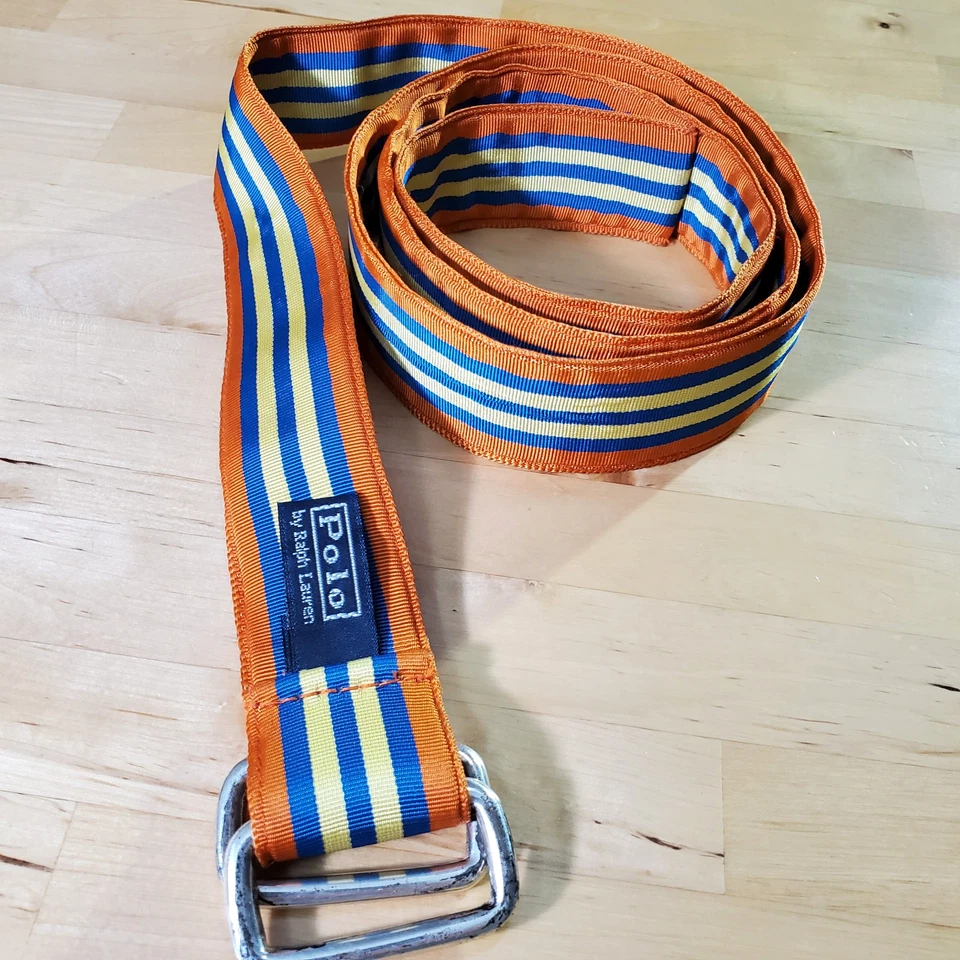 Ремень мужской Polo Ralph Lauren многоцветный опрятный регулируемый винтажный длинный 50 дюймов XL - Изображение 3 из 4