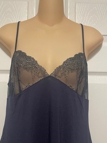 La Perla Primula Collection M Babydoll Chemise Modal Jersey Navy Silver