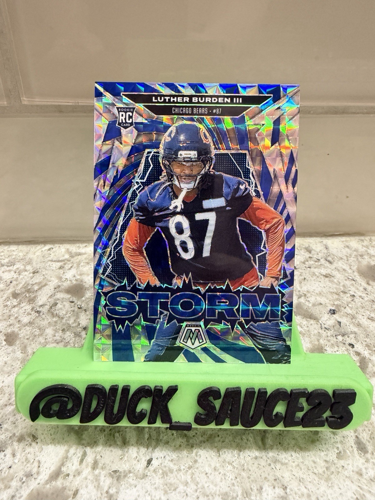 2025 Panini Mosaic Luther Burden III Storm RC Blue Rookie /99 Bears SP 🔥