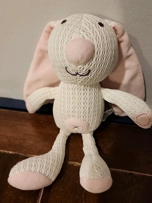 Tommy Tippee Betty Bunny White and Pink Rabbit Sewn Eyes Plush 10 Inch