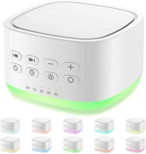 Magicteam White Noise Machine 10 Colors Lights and 25 Soothing White, 
