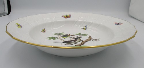 Herend Ungarn großer Rand Suppenschüssel Rothschild Vogelmuster Nr. 1501/RO vergoldet - Bild 4 von 8