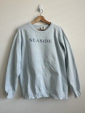 Comfort Colors Seaside Men's M Blue Graphic Print Crewneck Pullover Sweatshirt