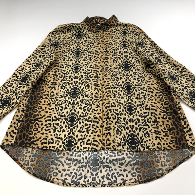 Anthony Richards NO TAG XL? PLUS? Button LS Tunic Shirt Cheetah All Over Print
