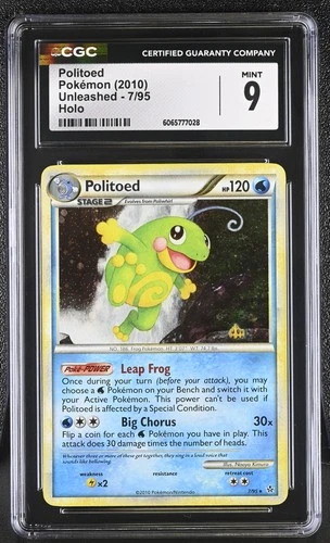 CGC 9 Politoed 7/95 Holo Unleashed Pokémon Card
