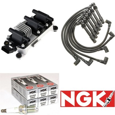 1x Ignition Coil & 6x NGK Spark Plugs & 6x Wires for Audi A4 VW