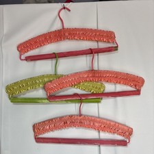 Lot /4 VTG Padded Hangers Bridal Bridesmaid Gift Satin Lingerie Pants Clothes